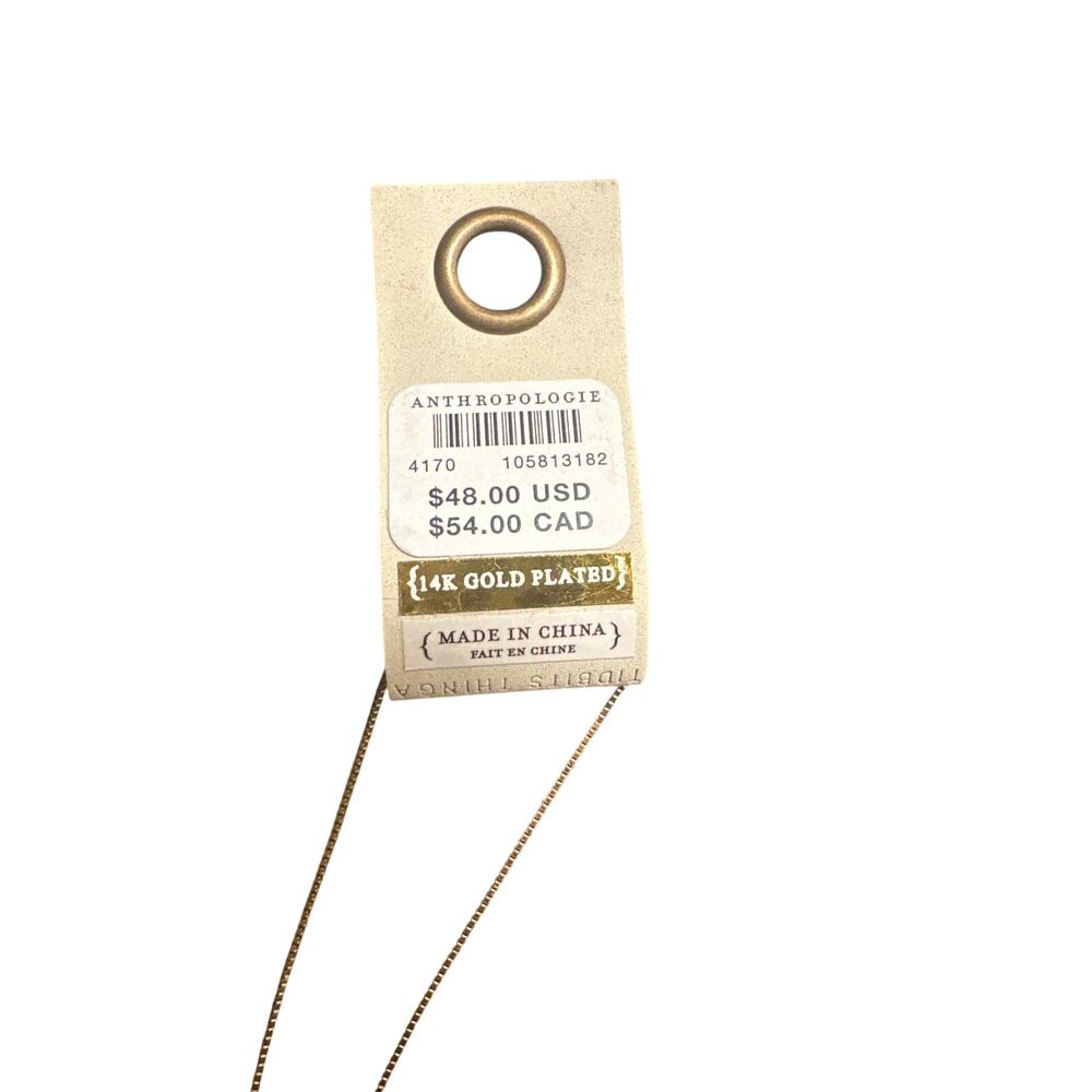 ANTHROPOLOGIE Gold Initial “L” Necklace Zirconia Accent Minimal Layering Chain - Picture 4 of 5